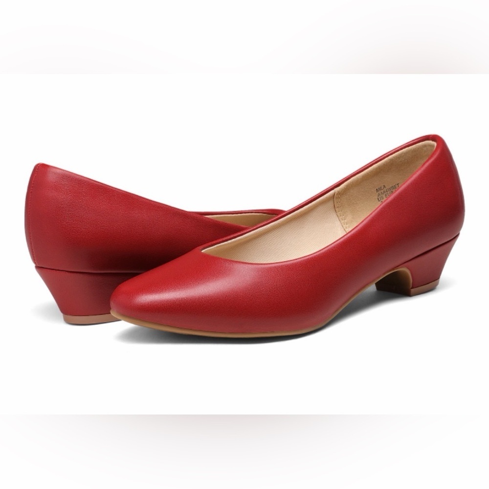 DREAM PAIRS MILA CHUNKY HEELS Low Heel Chunky Pump Shoes SIZE 11